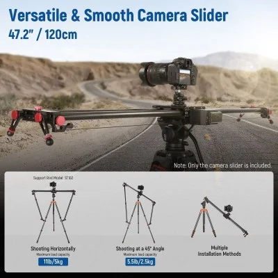 Neore Carbon Fiber Motorized Camera Slider with App and Remote Control - Black